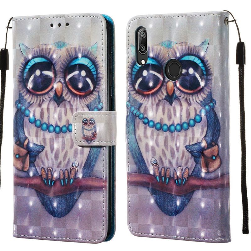 Lederhüllen Für Huawei Y7 2019 Miss Owl 3D-Effekt