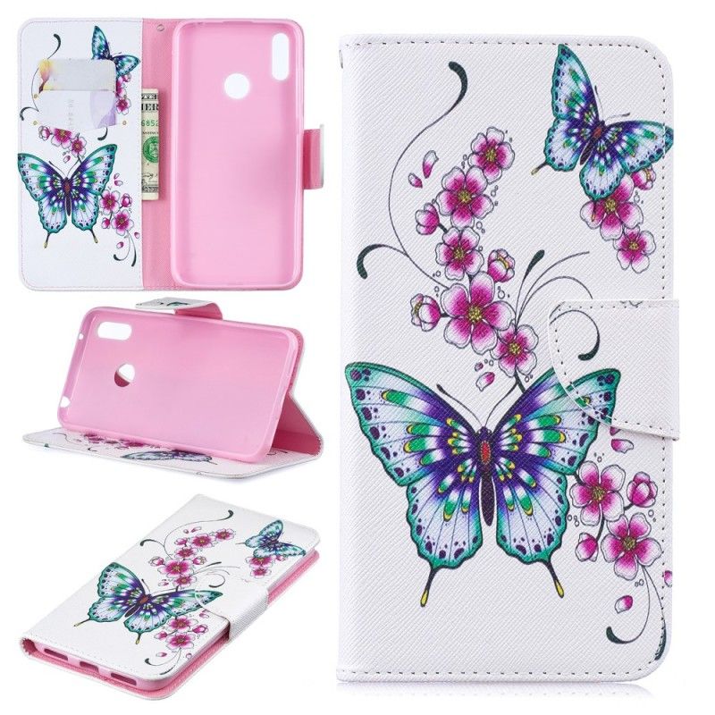 Lederhüllen Für Huawei Y7 2019 Wundervolle Schmetterlinge