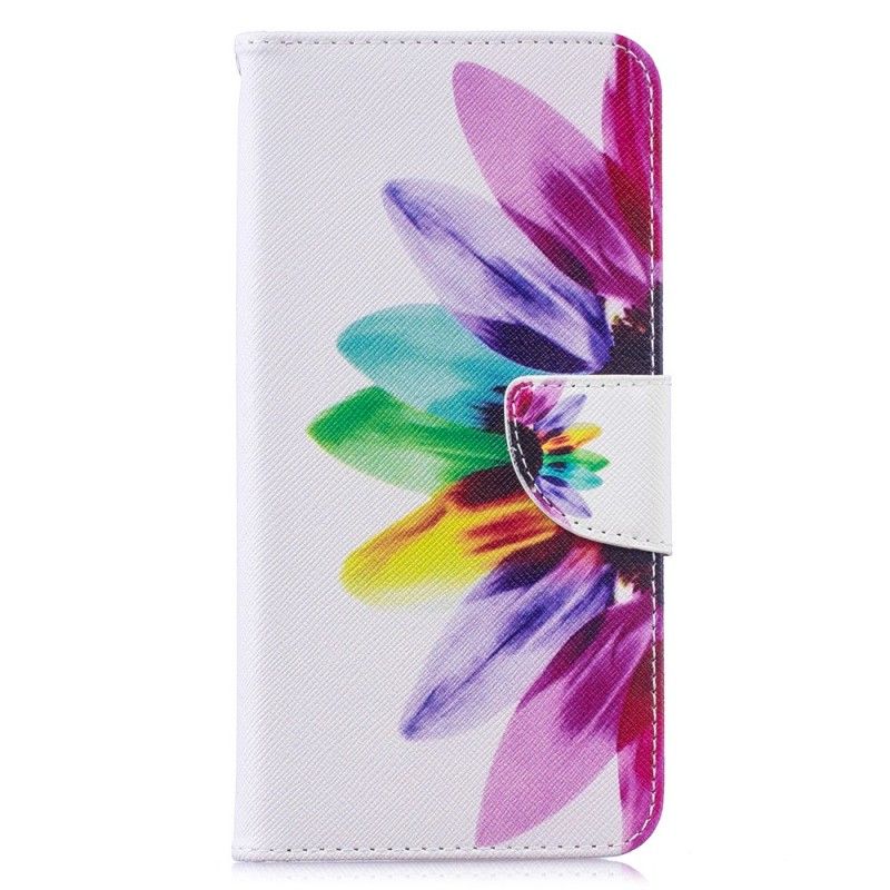 Lederhüllen Huawei Y7 2019 Aquarellblume