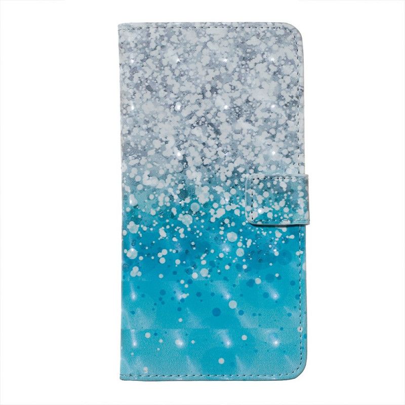 Lederhüllen Huawei Y7 2019 Handyhülle Blauer Glitzer Mit Farbverlauf