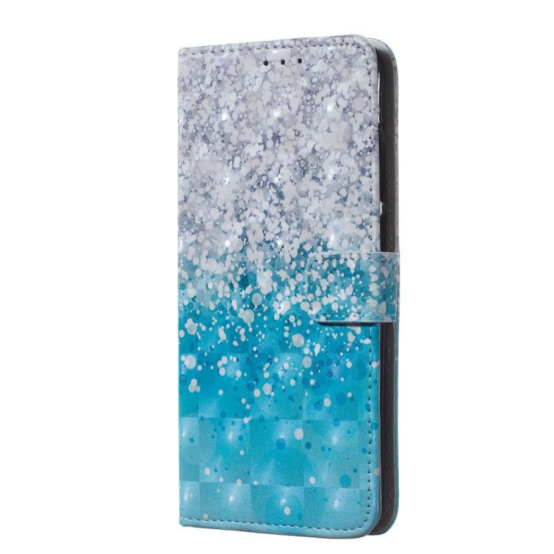 Lederhüllen Huawei Y7 2019 Handyhülle Blauer Glitzer Mit Farbverlauf