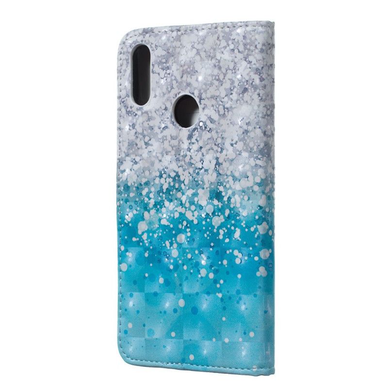 Lederhüllen Huawei Y7 2019 Handyhülle Blauer Glitzer Mit Farbverlauf