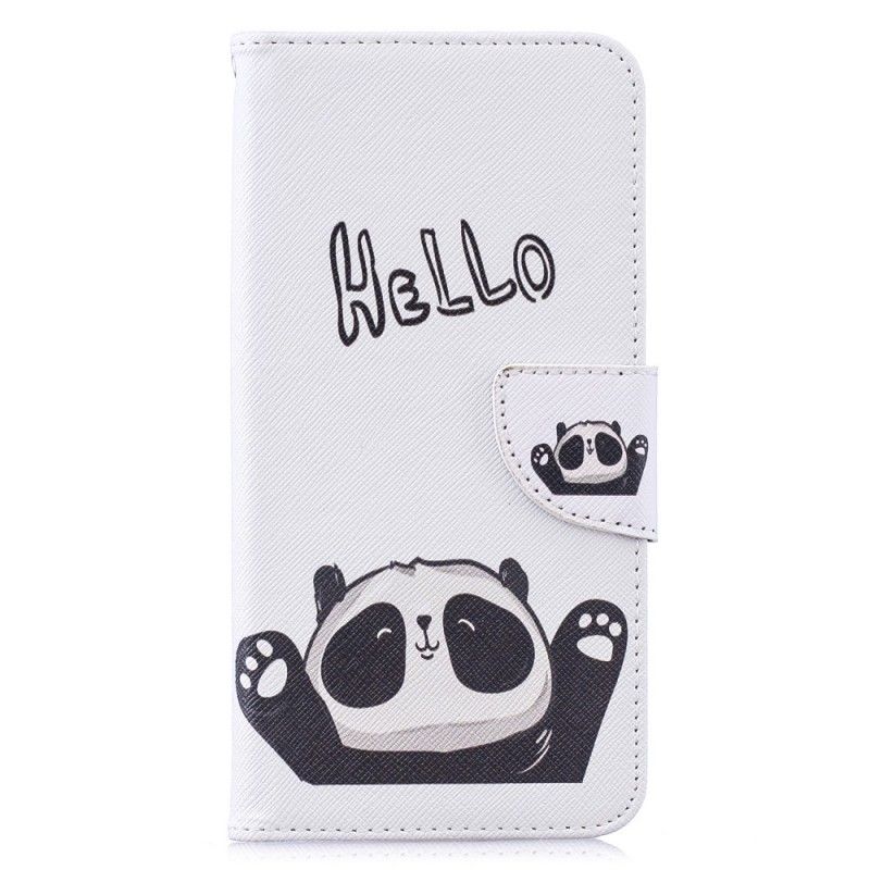 Lederhüllen Huawei Y7 2019 Handyhülle Hallo Panda