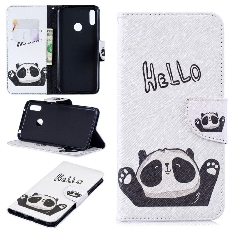 Lederhüllen Huawei Y7 2019 Handyhülle Hallo Panda