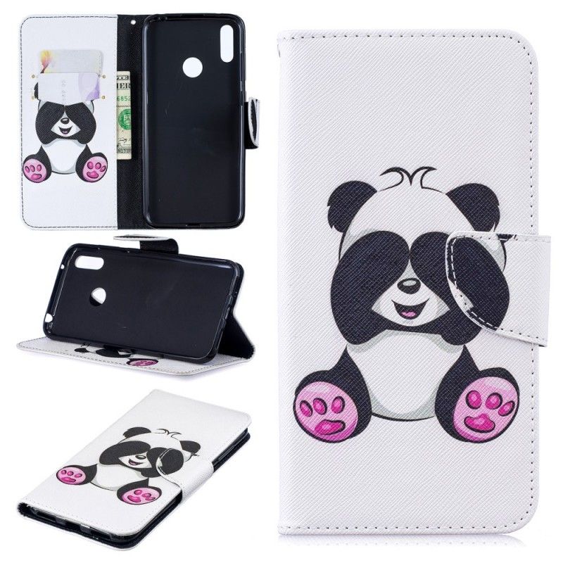 Lederhüllen Huawei Y7 2019 Handyhülle Lustiger Panda