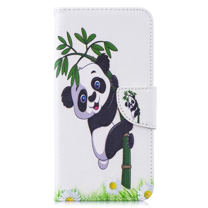 Lederhüllen Huawei Y7 2019 Handyhülle Panda Auf Bambus