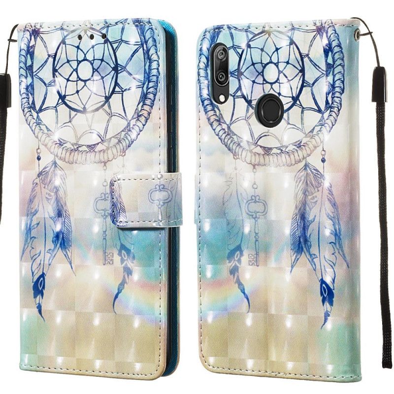 Lederhüllen Huawei Y7 2019 Hellblau Traumfänger Mit 3D-Effekt