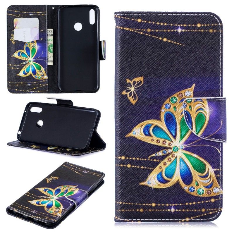 Lederhüllen Huawei Y7 2019 Magischer Schmetterling