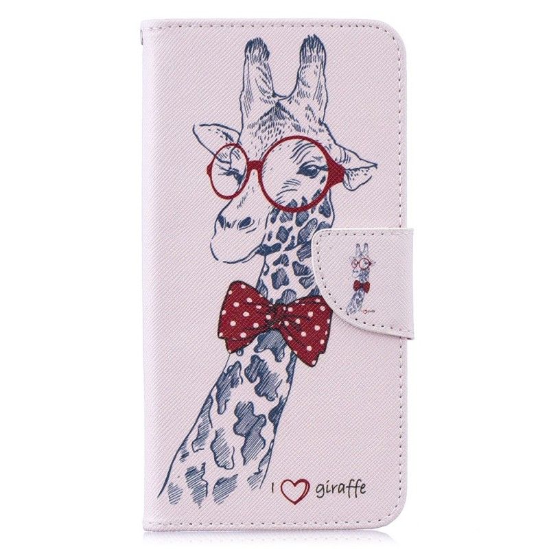 Lederhüllen Huawei Y7 2019 Nerd-Giraffe