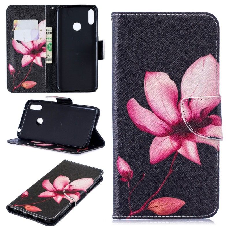 Lederhüllen Huawei Y7 2019 Rosa Blume