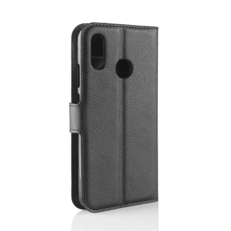 Lederhüllen Huawei Y7 2019 Schwarz Klassisch