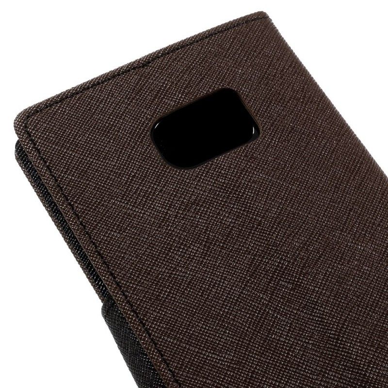 Lederhüllen Für Samsung Galaxy S7 Edge Schwarz Zweifarbiges Quecksilber