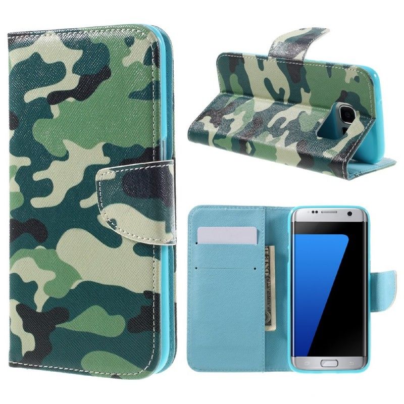 Lederhüllen Samsung Galaxy S7 Edge Handyhülle Militärische Tarnung