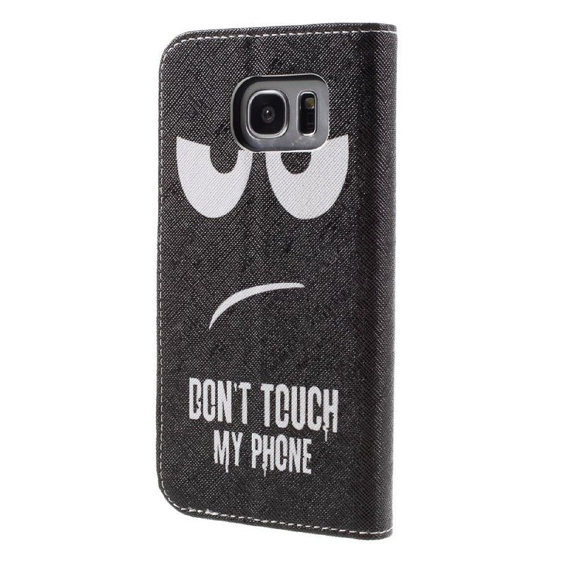 Lederhüllen Samsung Galaxy S7 Edge Schwarz Handyhülle Berühre Mein Telefon Nicht