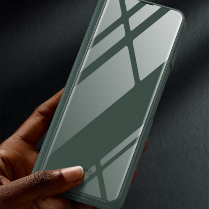 Flip Case Für Samsung Galaxy Z Fold 3 5g Gehärtetes Glas Und Kunstleder