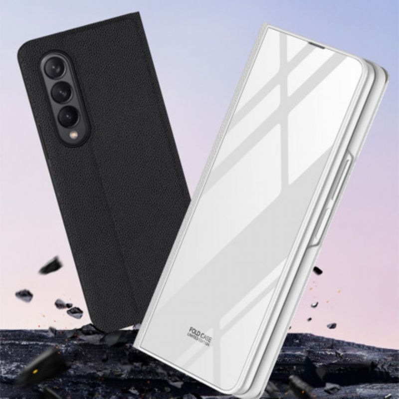 Flip Case Für Samsung Galaxy Z Fold 3 5g Gehärtetes Glas Und Kunstleder