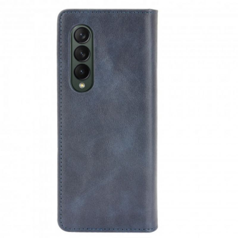 Flip Case Samsung Galaxy Z Fold 3 5g Handyhülle Stilisierter Ledereffekt