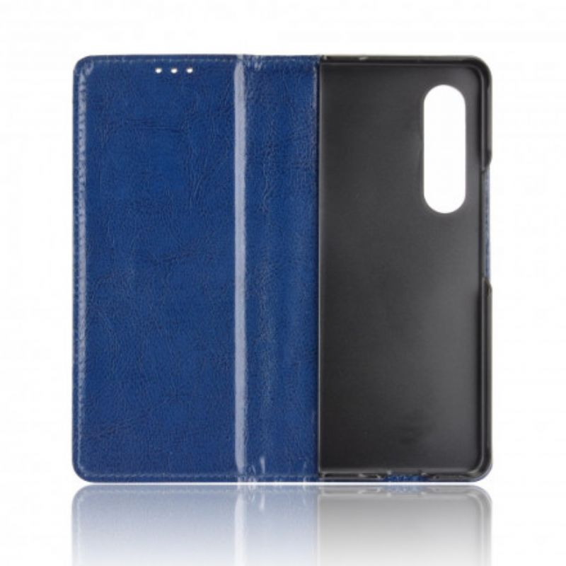 Flip Case Samsung Galaxy Z Fold 3 5g Handyhülle Stilisierter Ledereffekt