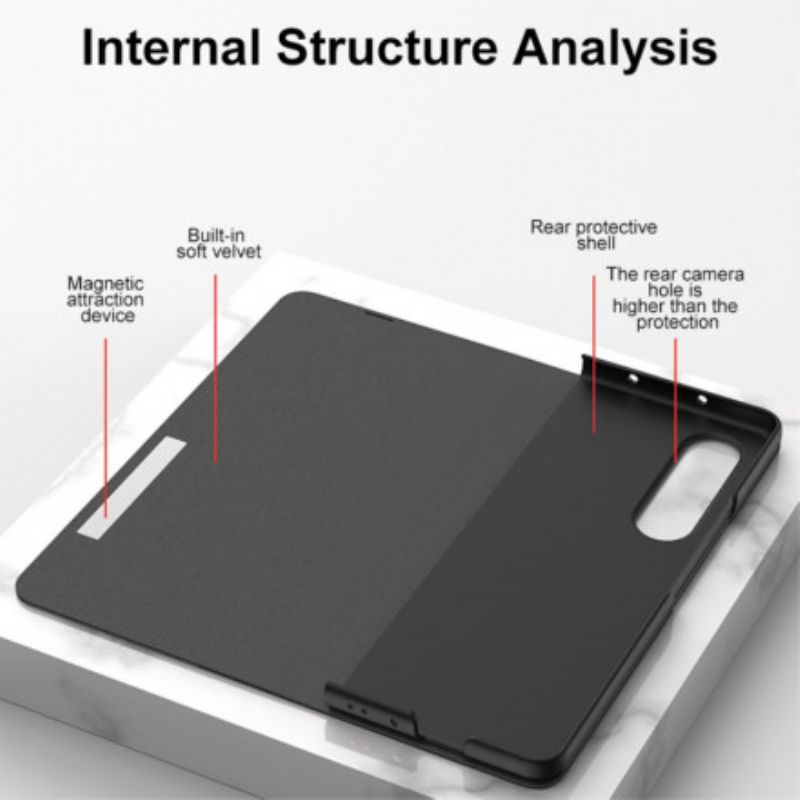 Flip Case Samsung Galaxy Z Fold 3 5g Handyhülle Tempered Glass Mechanik Gkk