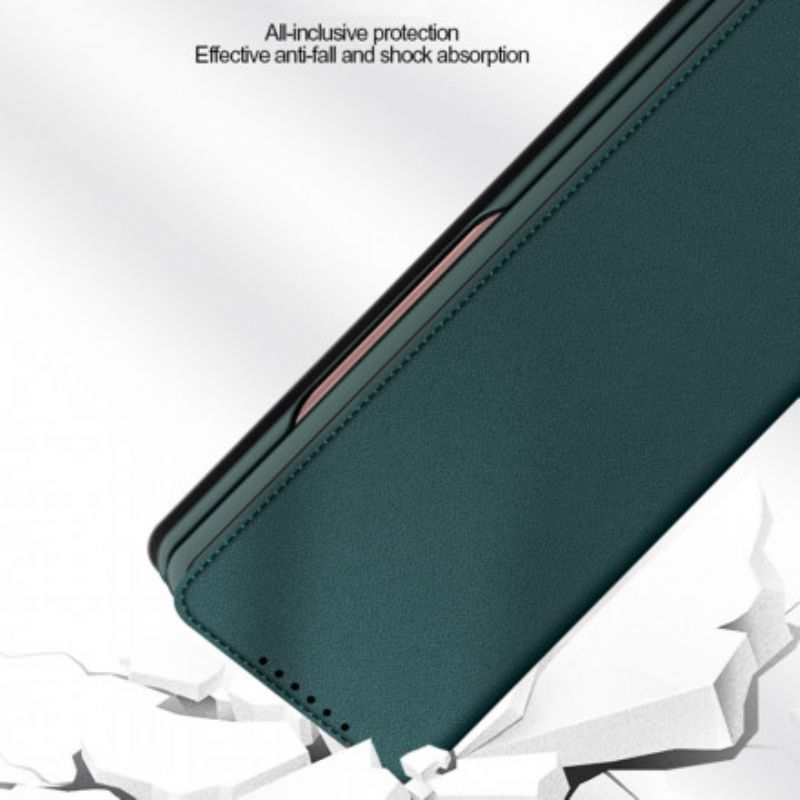 Flip Case Samsung Galaxy Z Fold 3 5g Spaltleder Mit Hautgefühl