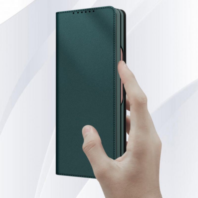 Flip Case Samsung Galaxy Z Fold 3 5g Spaltleder Mit Hautgefühl