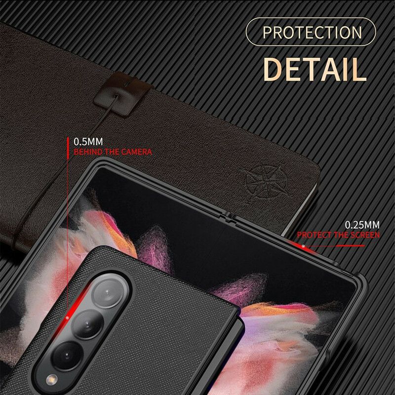 Hülle Für Samsung Galaxy Z Fold 3 5g Strukturiertes Leder