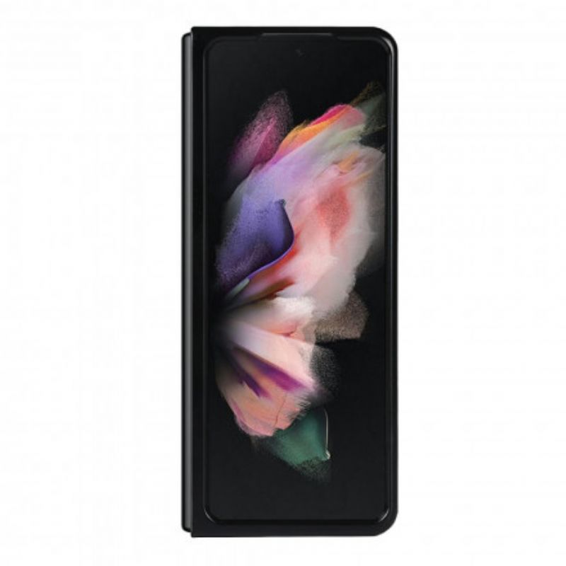 Hülle Samsung Galaxy Z Fold 3 5g Ständer Aus Litschi-leder