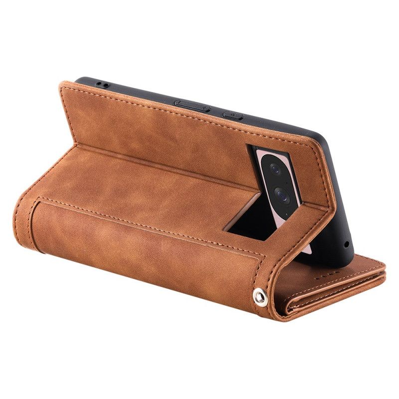 Lederhüllen Google Pixel 10 / 10 Pro Handyhülle Geldbörse Mit 9 Kartenfächern Und Riemen