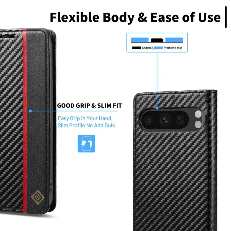 Lederhüllen Google Pixel 10 / 10 Pro Handyhülle Lc.imeeke Carbonfaser