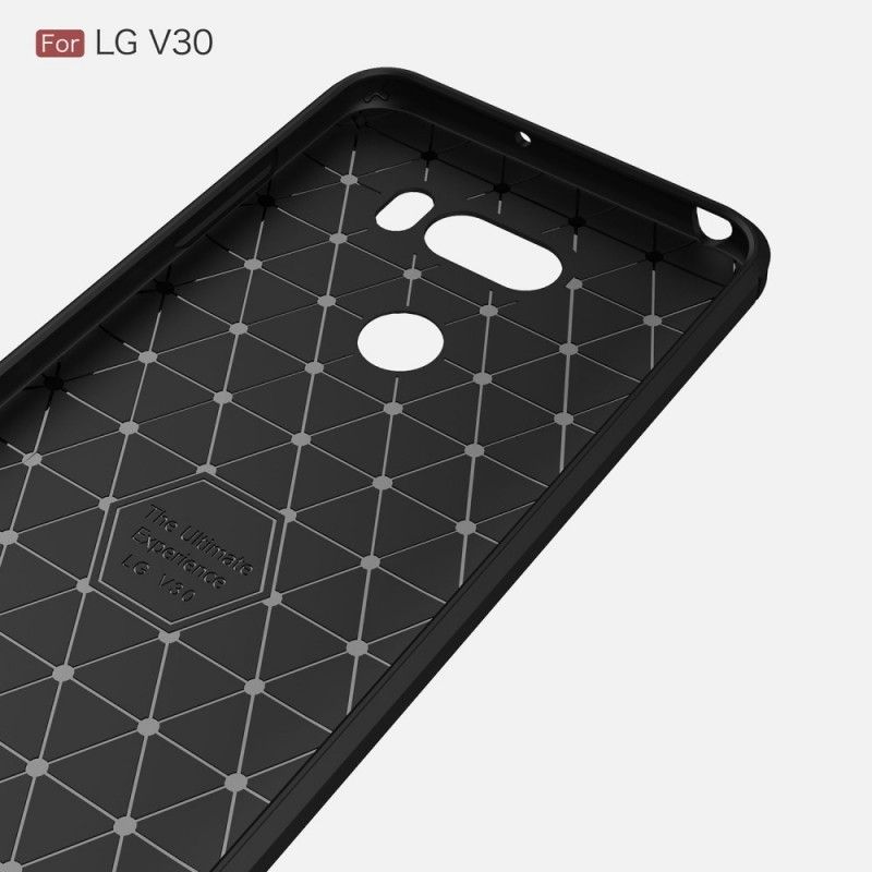 Hülle LG V30 Schwarz Gebürstete Kohlefaser