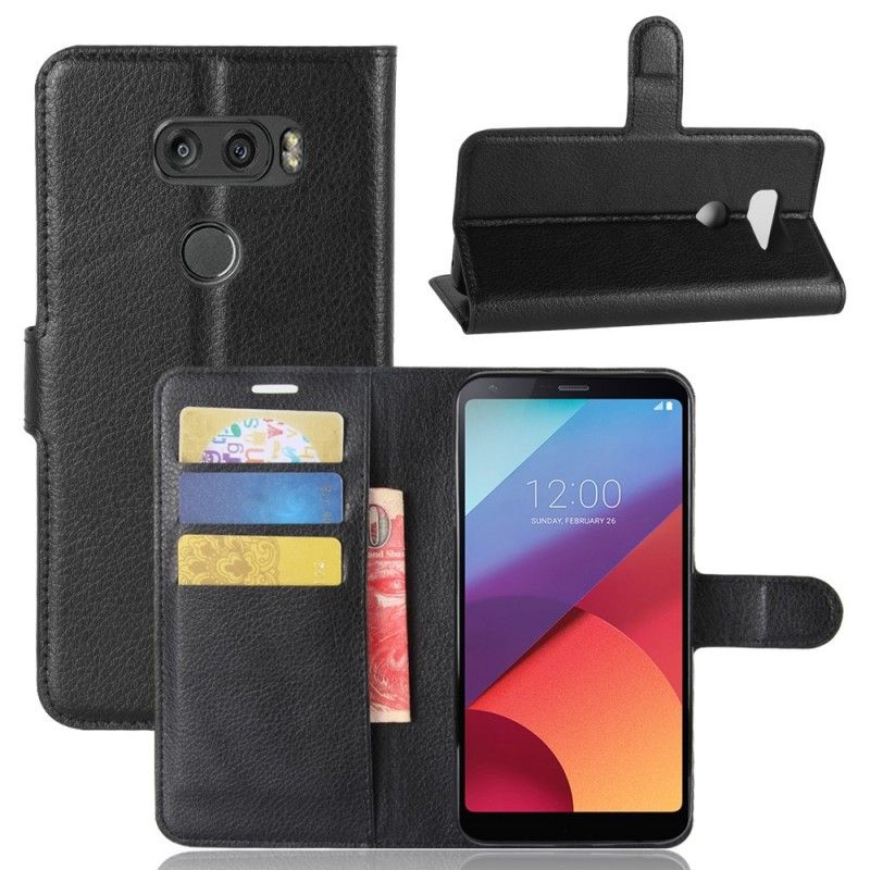 Lederhüllen LG V30 Schwarz Ledereffekt