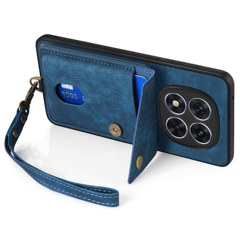 Hülle Xiaomi Redmi Note 14 Pro 5g Kartenhalter Und Lanyard In Lederoptik