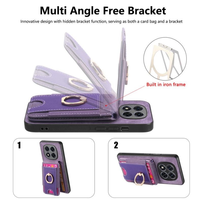 Hülle Xiaomi Redmi Note 14 Pro 5g Magnetischer Kartenhalter Mit Vertikaler Klappe