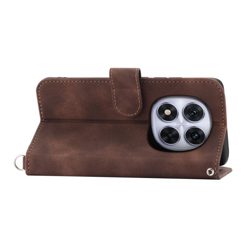 Lederhüllen Für Xiaomi Redmi Note 14 Pro 5g Spitzenmuster Mit Riemen Und Schulterriemen