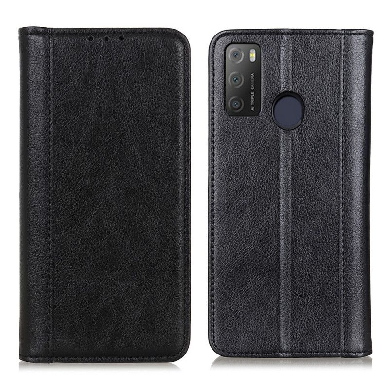 Flip Case Alcatel 3l (2021) / 1s (2021) Elegance Litschi-spaltleder