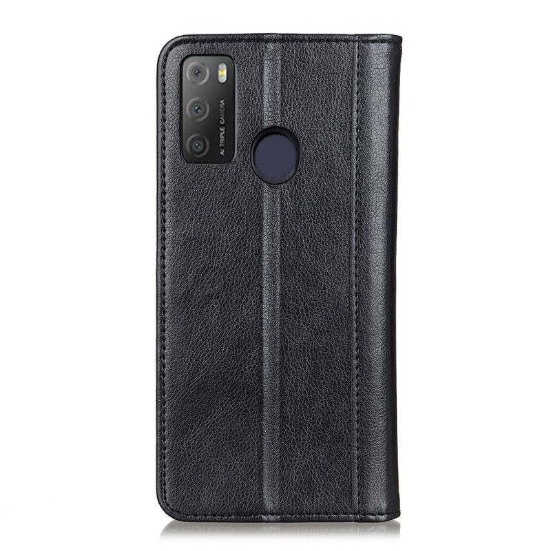 Flip Case Alcatel 3l (2021) / 1s (2021) Elegance Litschi-spaltleder