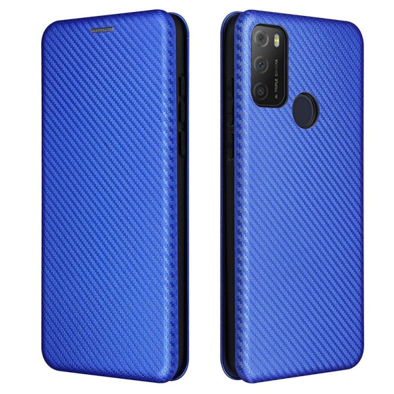 Flip Case Alcatel 3l (2021) / 1s (2021) Kohlefaser