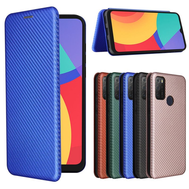 Flip Case Alcatel 3l (2021) / 1s (2021) Kohlefaser