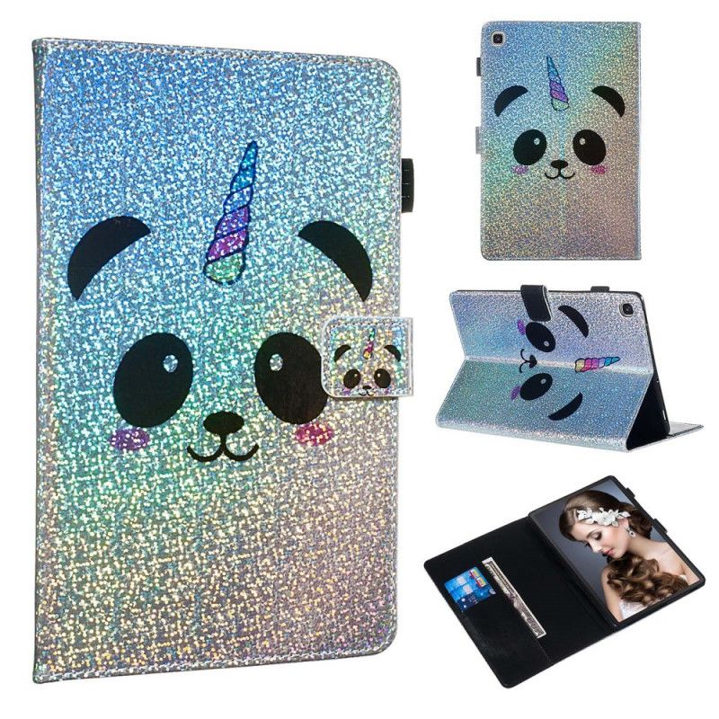 Lederhüllen Samsung Galaxy Tab S5e Glitzerpanda