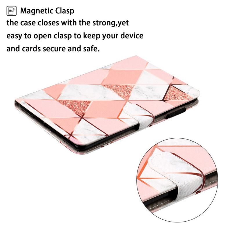 Lederhüllen Samsung Galaxy Tab S5e Handyhülle Geometrie Marmor