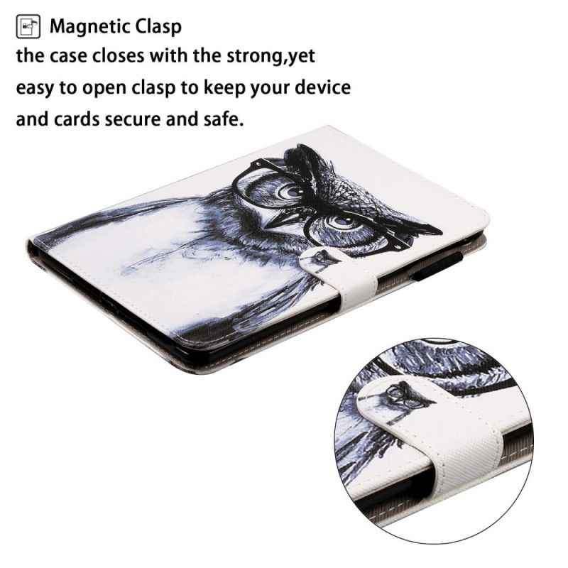 Lederhüllen Samsung Galaxy Tab S5e Intellektuelle Eule