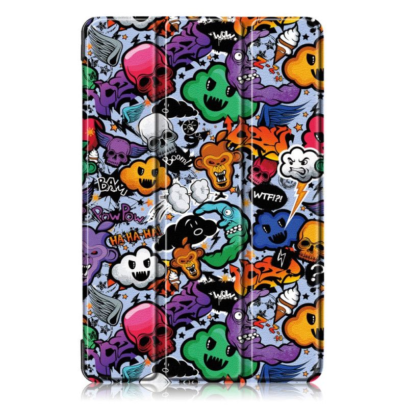 Smart Case Samsung Galaxy Tab S5e Lila Verstärktes Graffiti