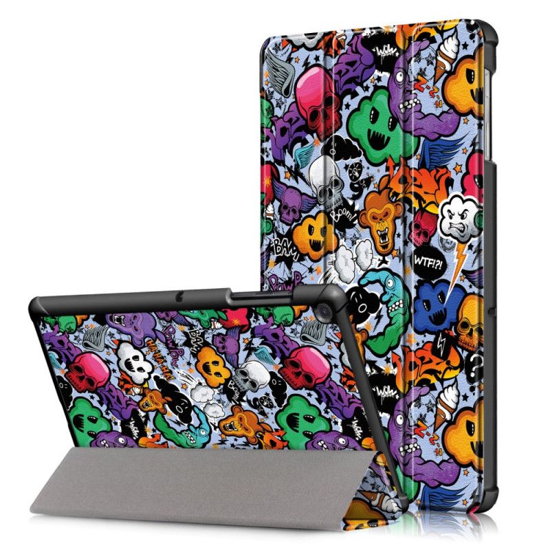 Smart Case Samsung Galaxy Tab S5e Lila Verstärktes Graffiti