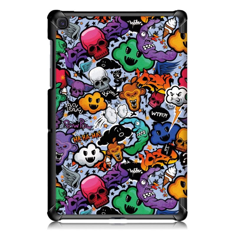 Smart Case Samsung Galaxy Tab S5e Lila Verstärktes Graffiti