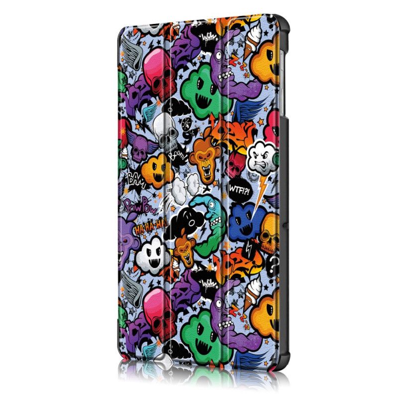 Smart Case Samsung Galaxy Tab S5e Lila Verstärktes Graffiti