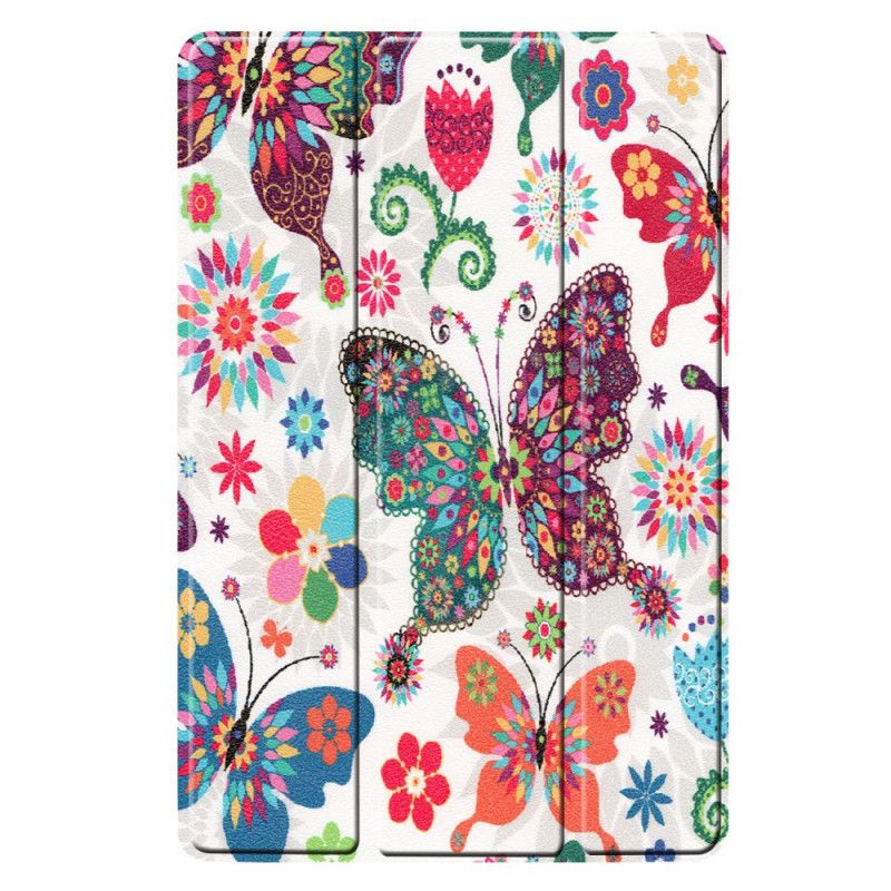 Smart Case Samsung Galaxy Tab S5e Retro Schmetterlinge Und Blumen