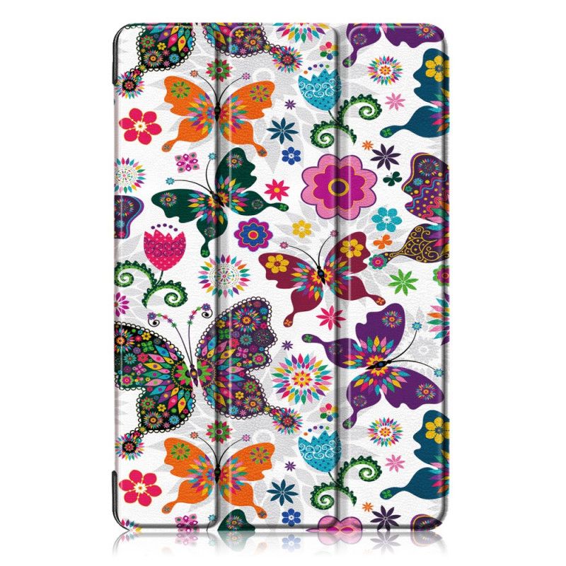 Smart Case Samsung Galaxy Tab S5e Verstärkte Schmetterlinge Und Blumen