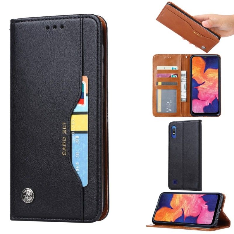 Flip Case Samsung Galaxy A10 Braun Kartenhalter Aus Kunstleder