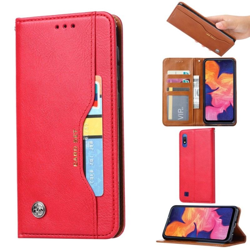 Flip Case Samsung Galaxy A10 Braun Kartenhalter Aus Kunstleder