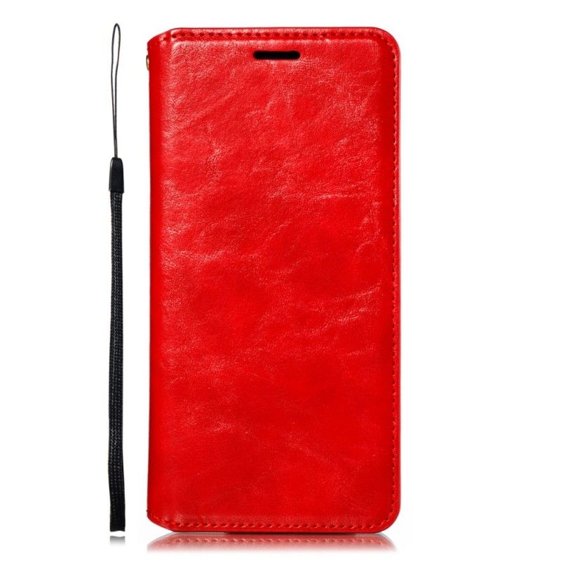 Flip Case Samsung Galaxy A10 Rot Eleganter Lederstil Mit Riemen